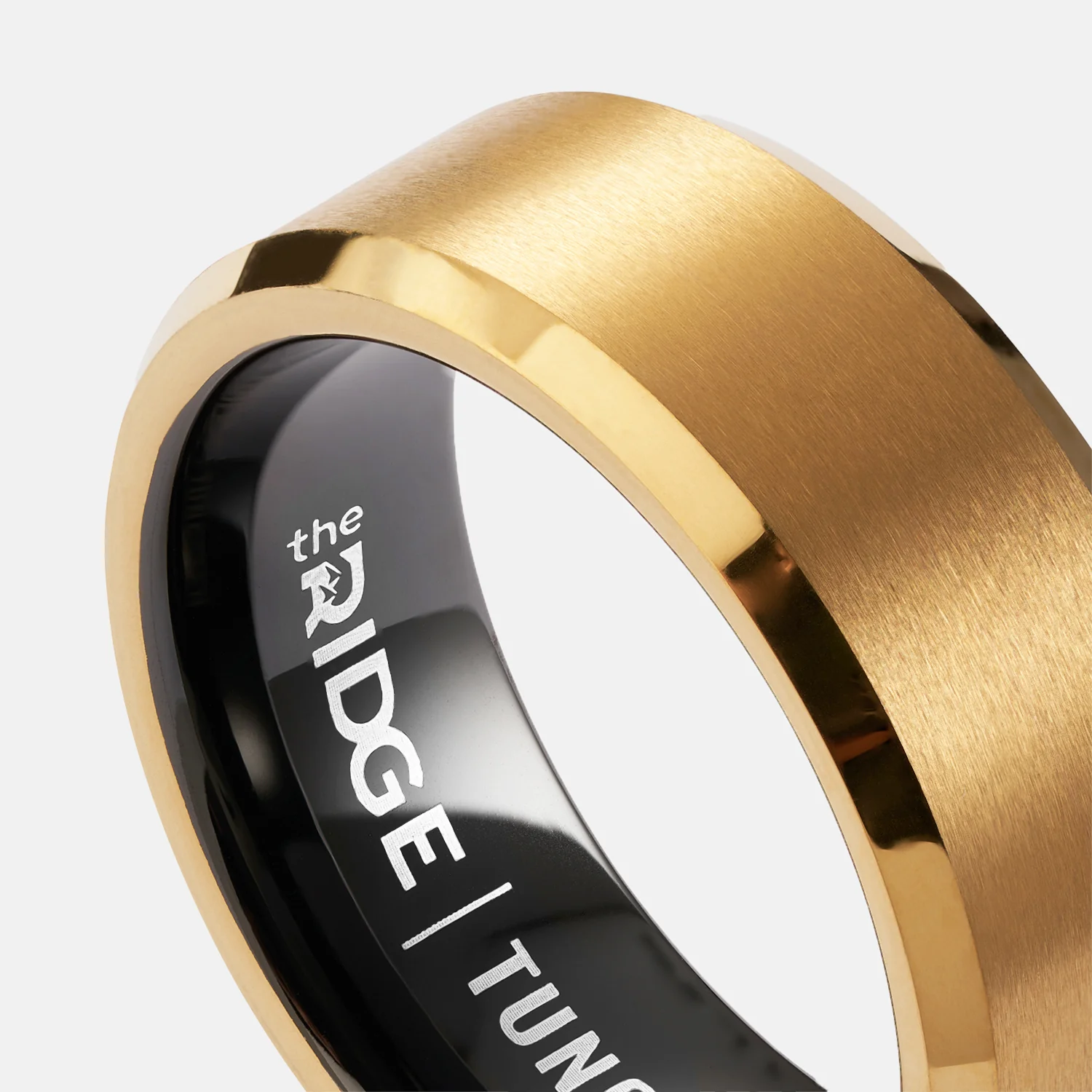 8mm Beveled Ring Set - 24K Gold - Image 4