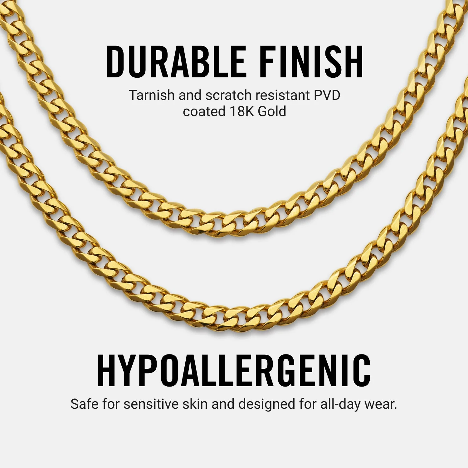 5mm Curb Chain - 18K Gold - 22" - Image 9