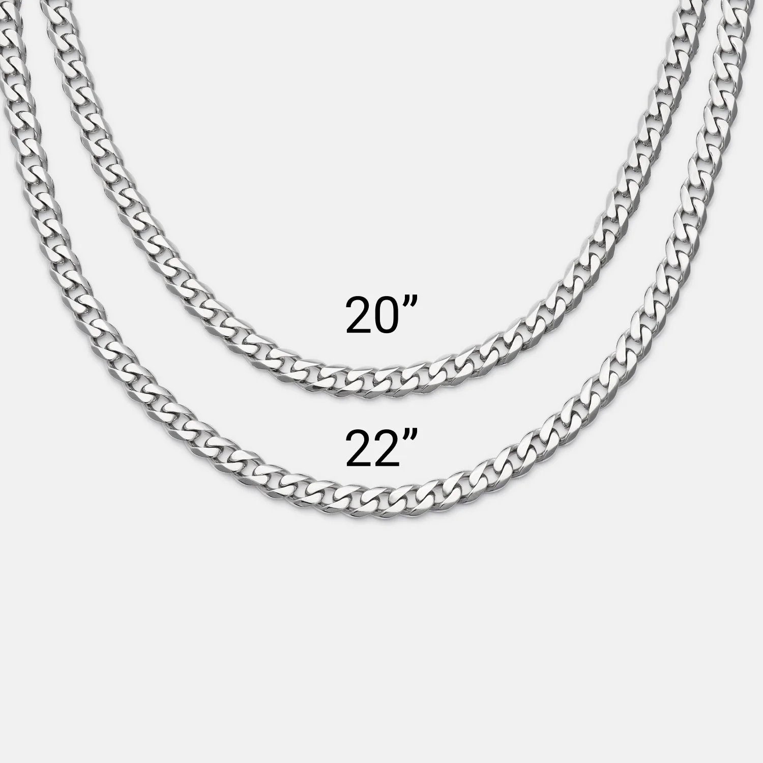 5mm Curb Chain - Platinum - 22" - Image 5