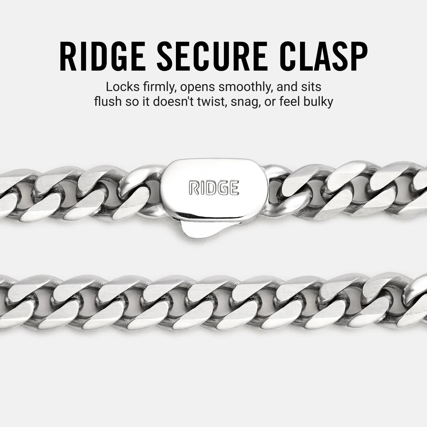 6mm Curb Bracelet - Platinum - Large - Image 7
