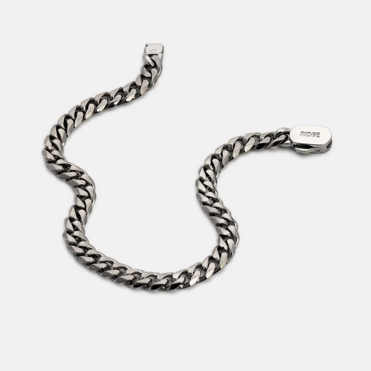 6mm Curb Bracelet - Titanium - Large - Image 3