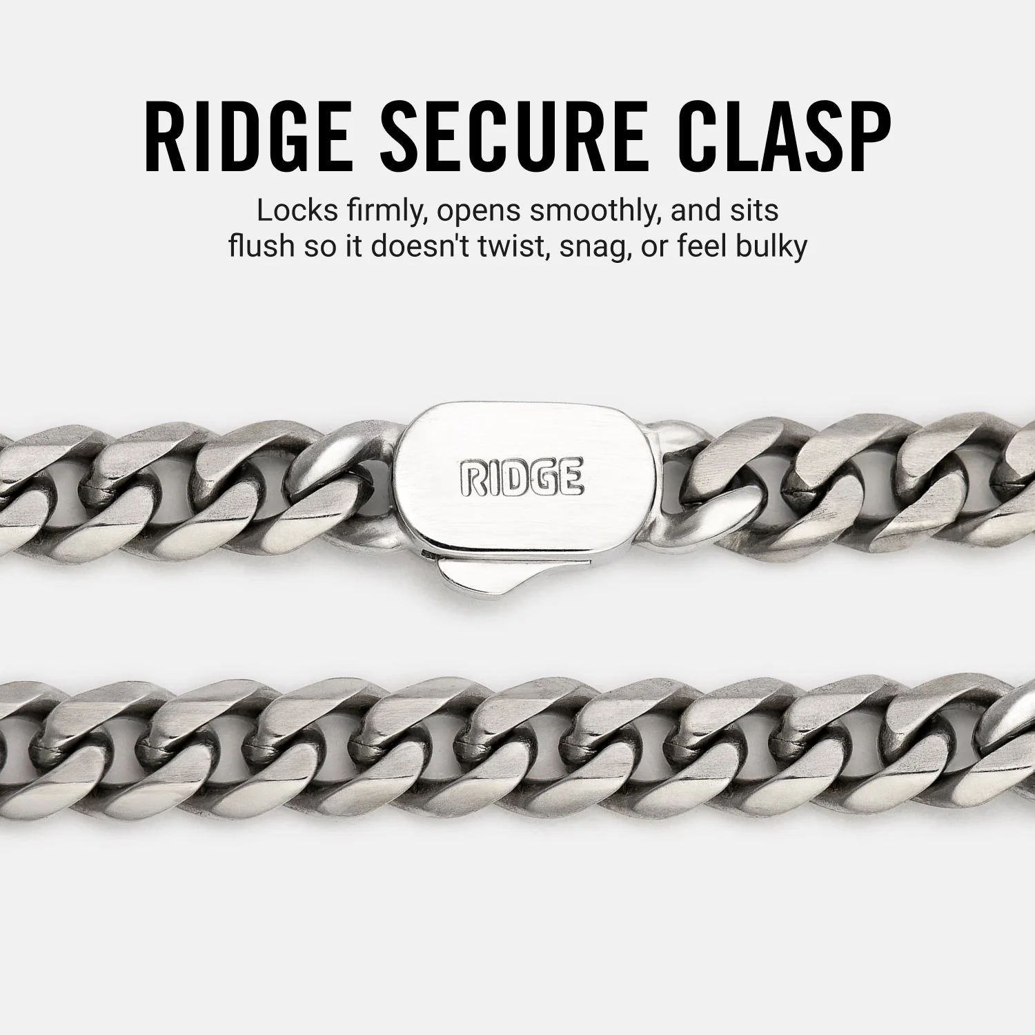 6mm Curb Bracelet - Titanium - Medium - Image 7