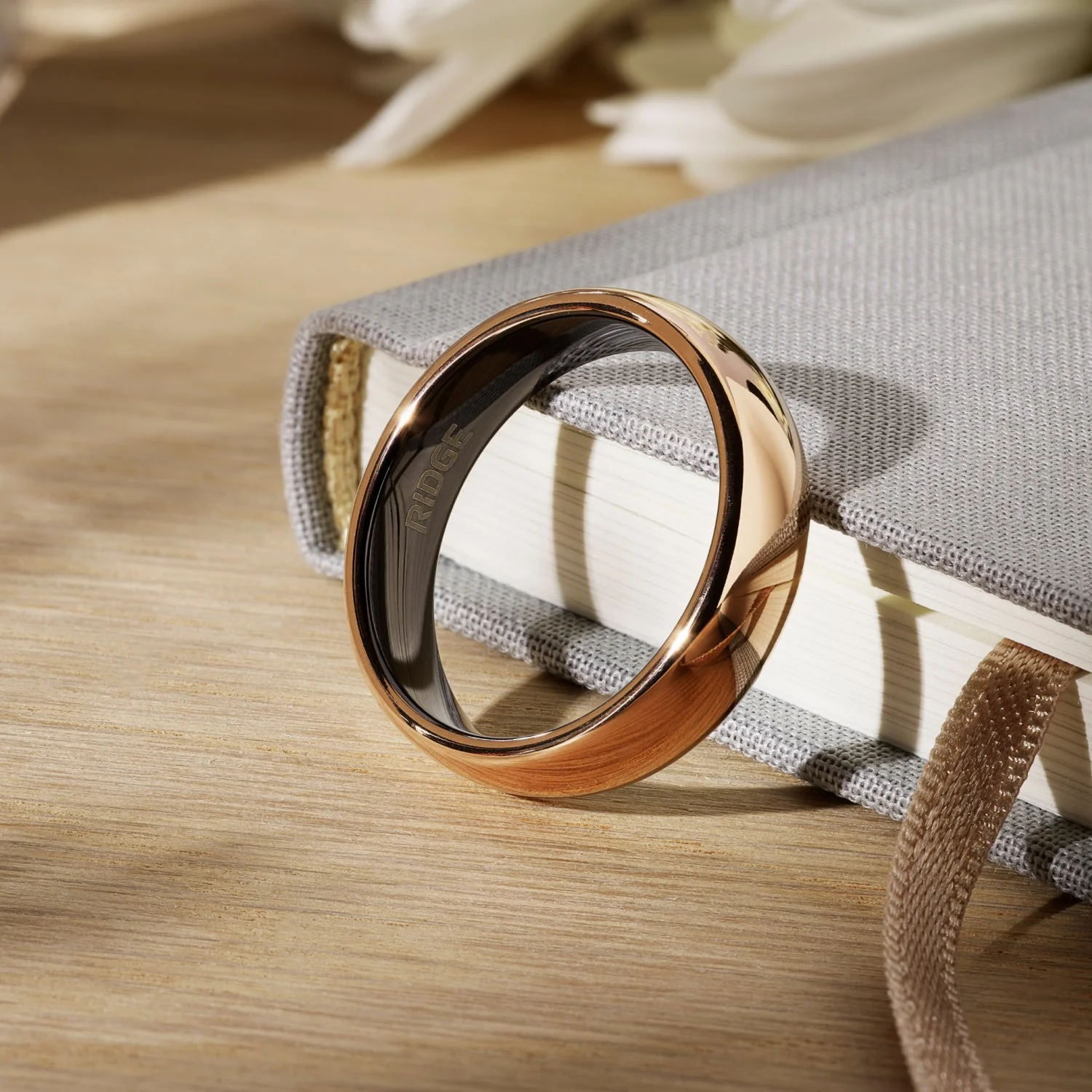 6mm Rounded Ring Set - 18K Rose Gold - Image 6