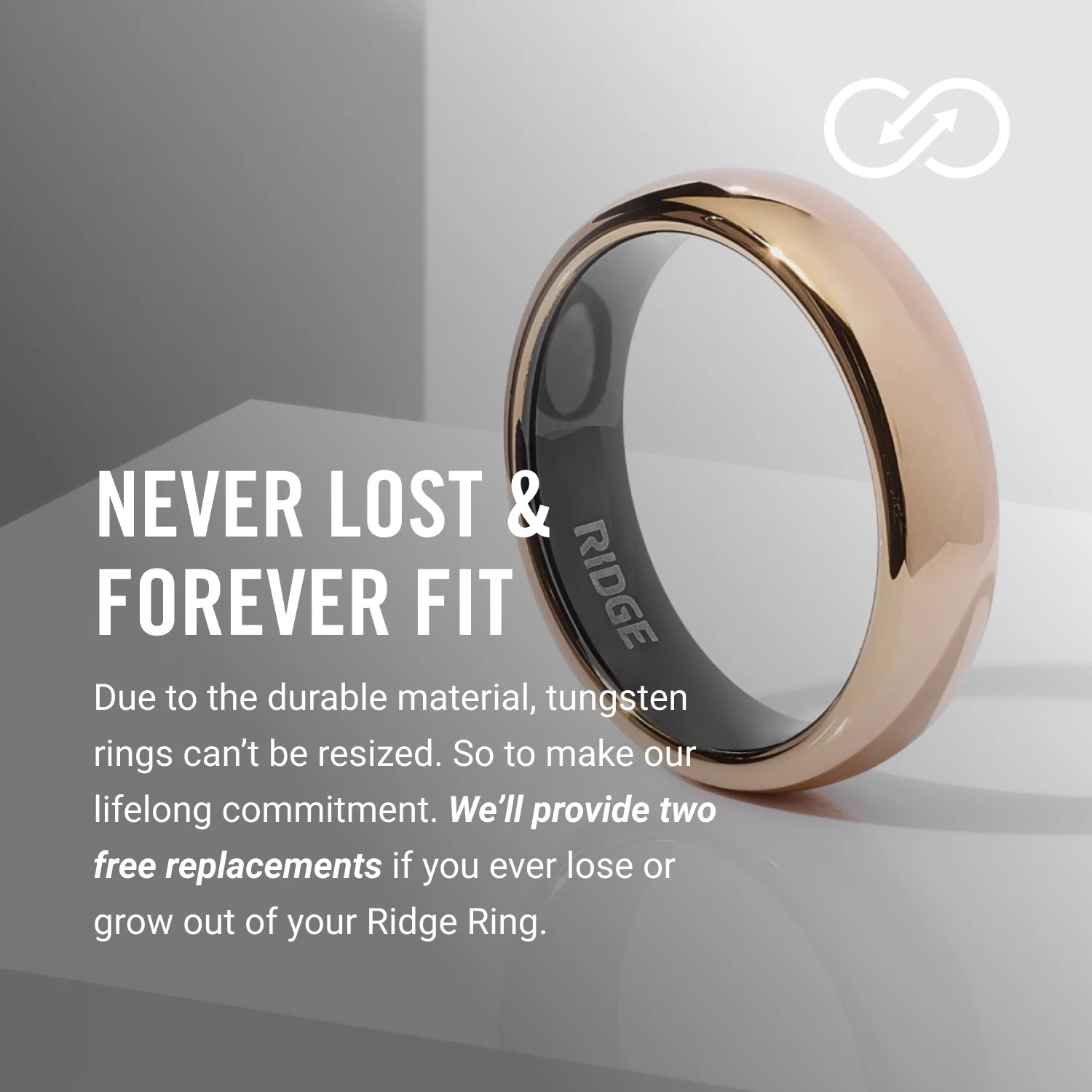 6mm Rounded Ring Set - 18K Rose Gold - Image 7