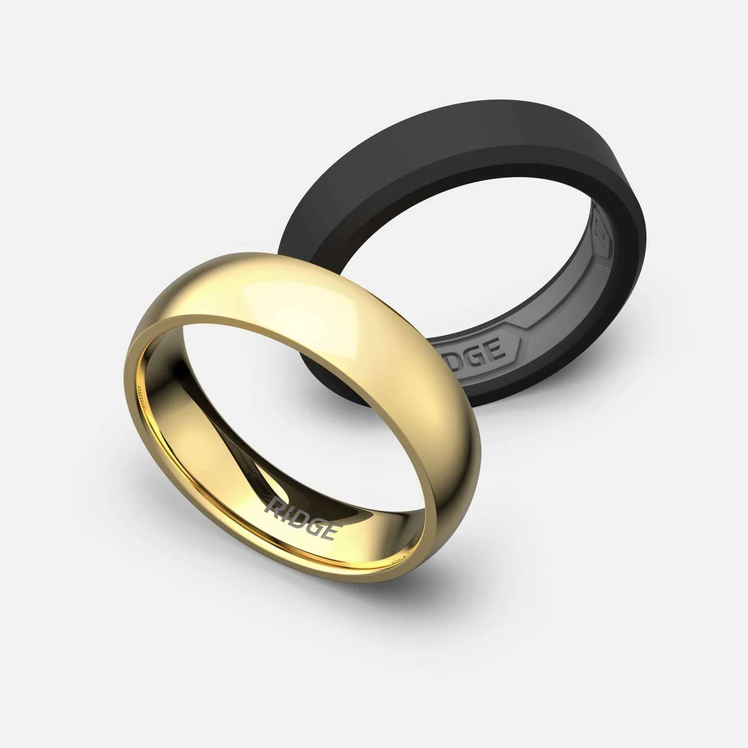6mm Rounded Ring Set - 24K Gold - Tantalum - Image 3