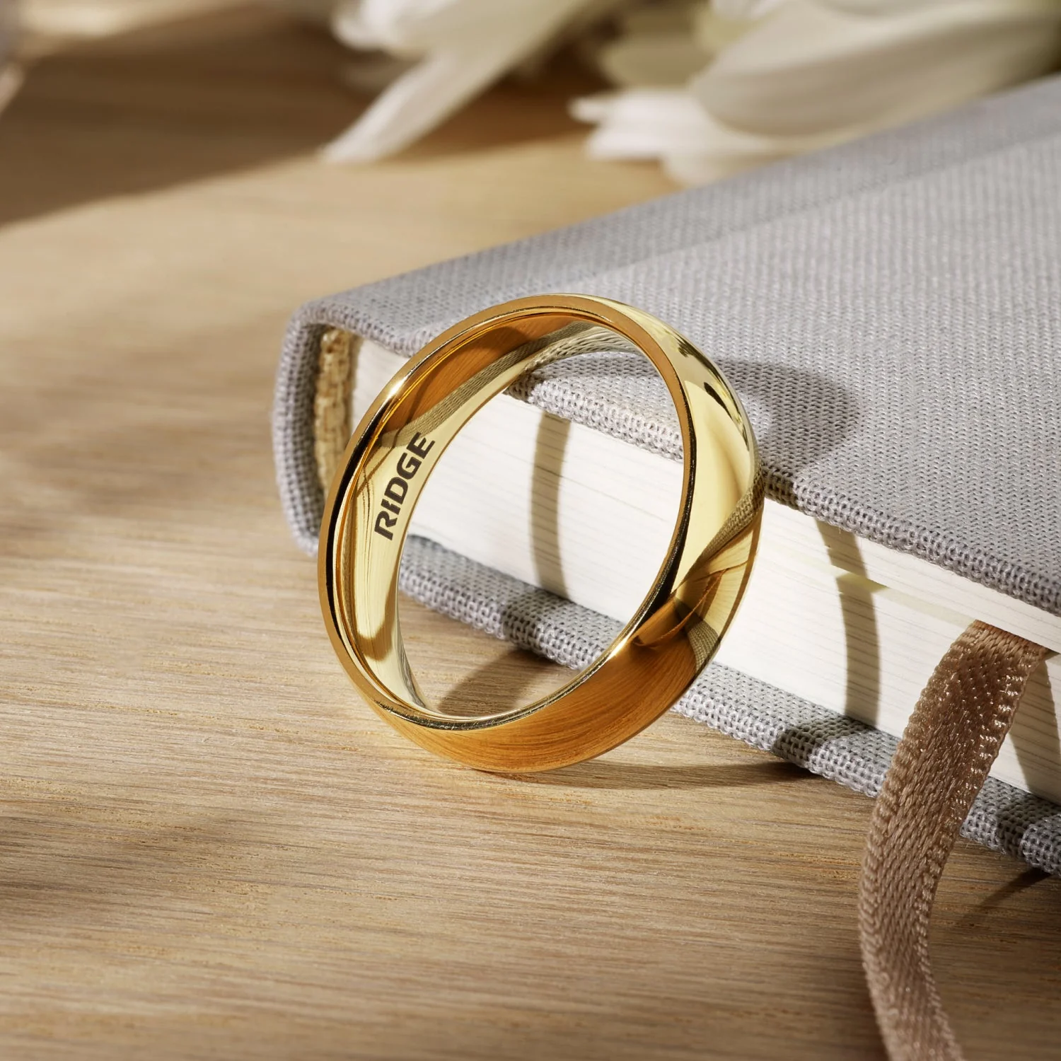 6mm Rounded Ring Set - 24K Gold - Tantalum - Image 6