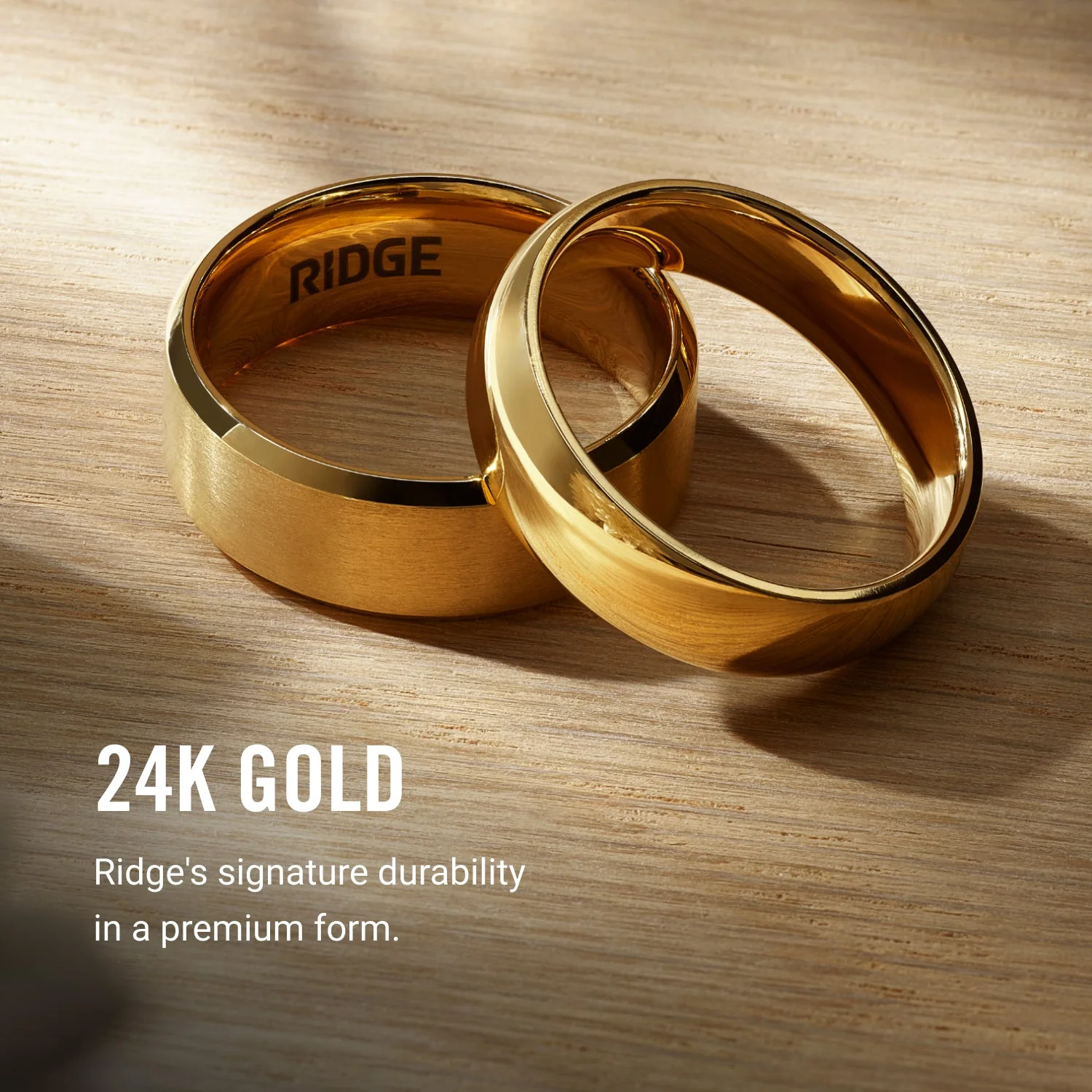 6mm Rounded Ring Set - 24K Gold - Tantalum - Image 7
