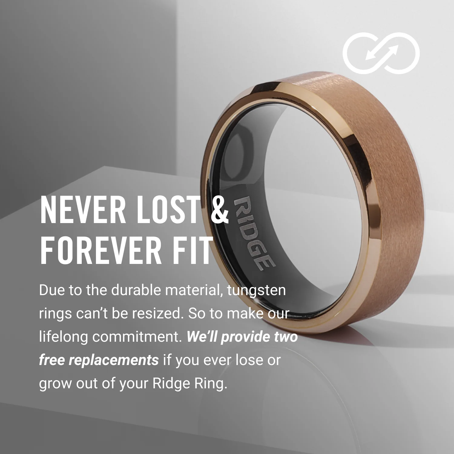 8mm Beveled Ring Set - 18K Rose Gold - Image 7