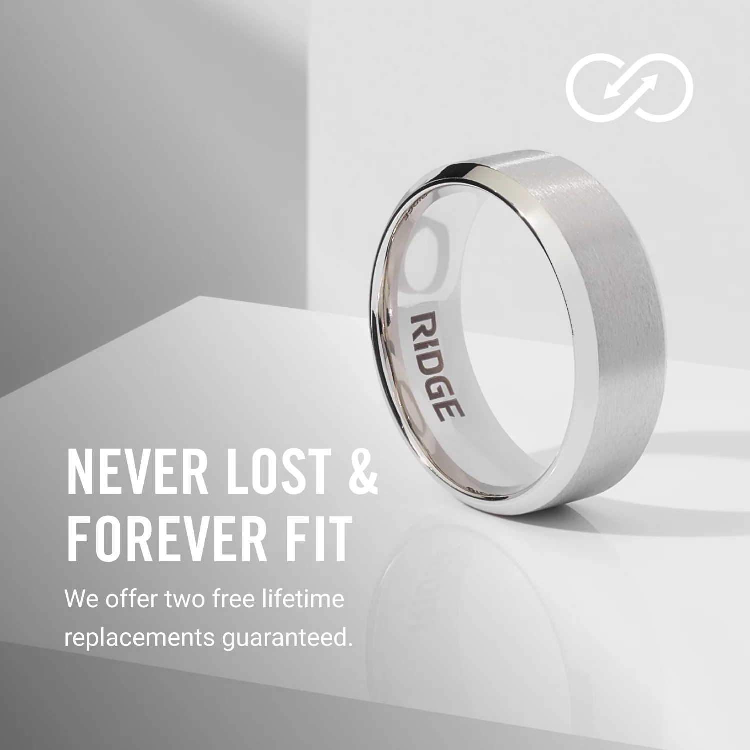 8mm Beveled Ring Set - Platinum - Tantalum - Image 9