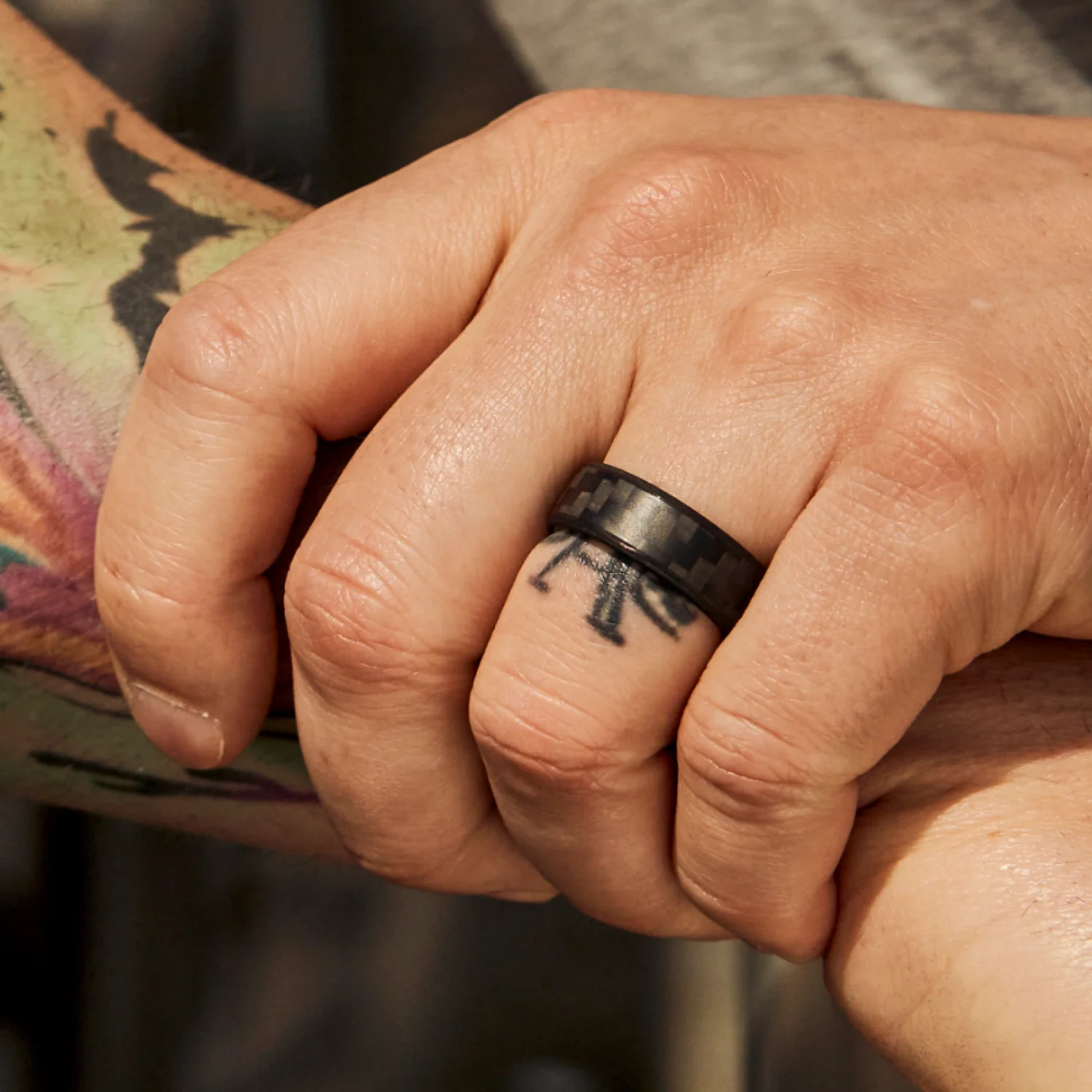 8mm Beveled Ring Set - Carbon Fiber 3K - Image 3