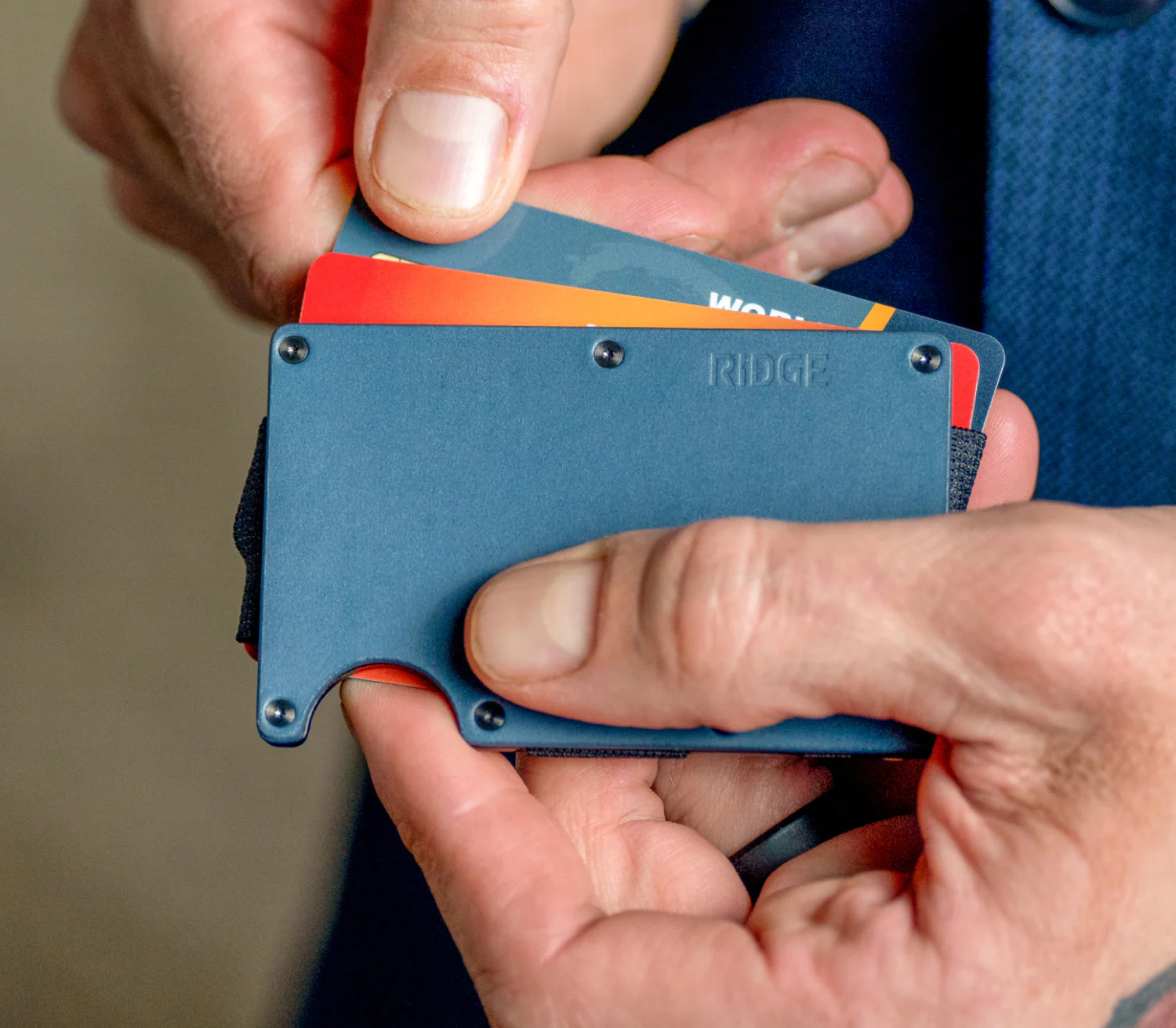 Ridge Wallet - Cobalt Blue Leather - Image 4