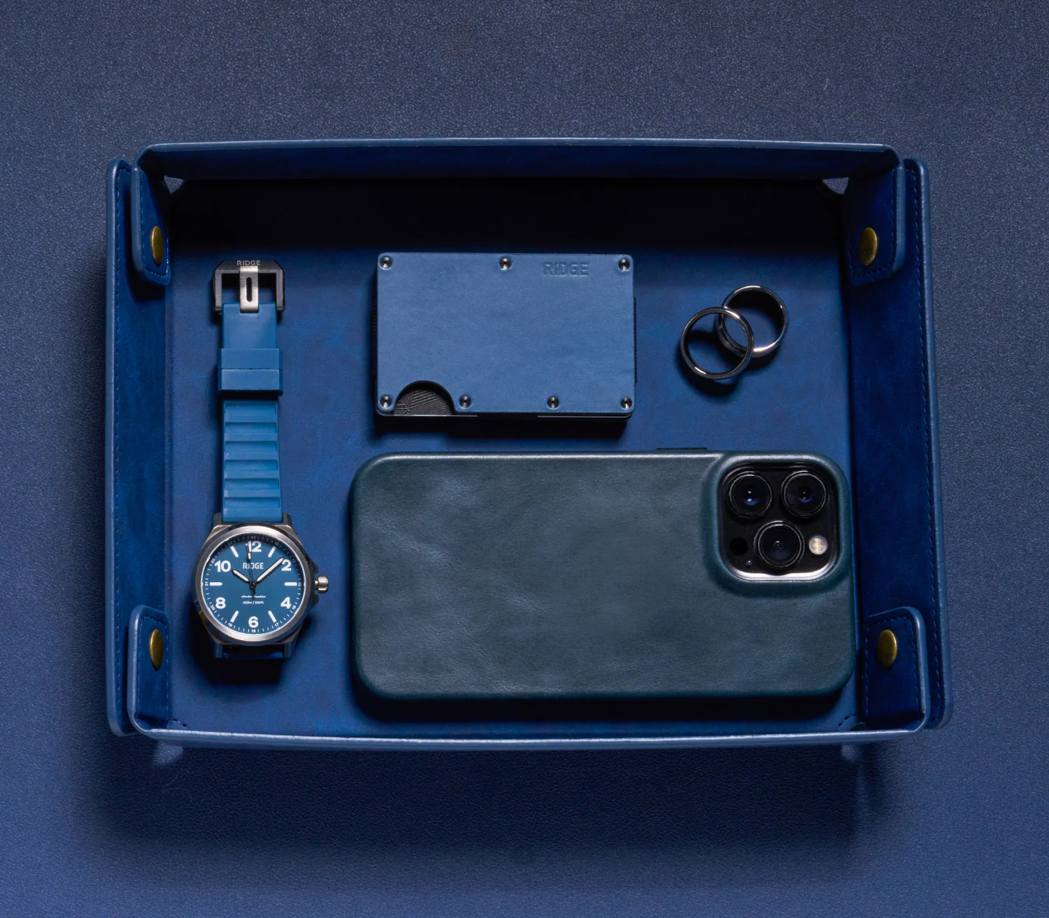 Ridge Wallet - Cobalt Blue Leather - Image 7