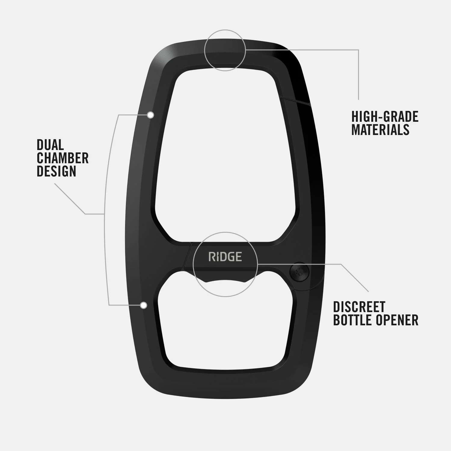 Dual Chamber Carabiner - Royal Black - Image 5