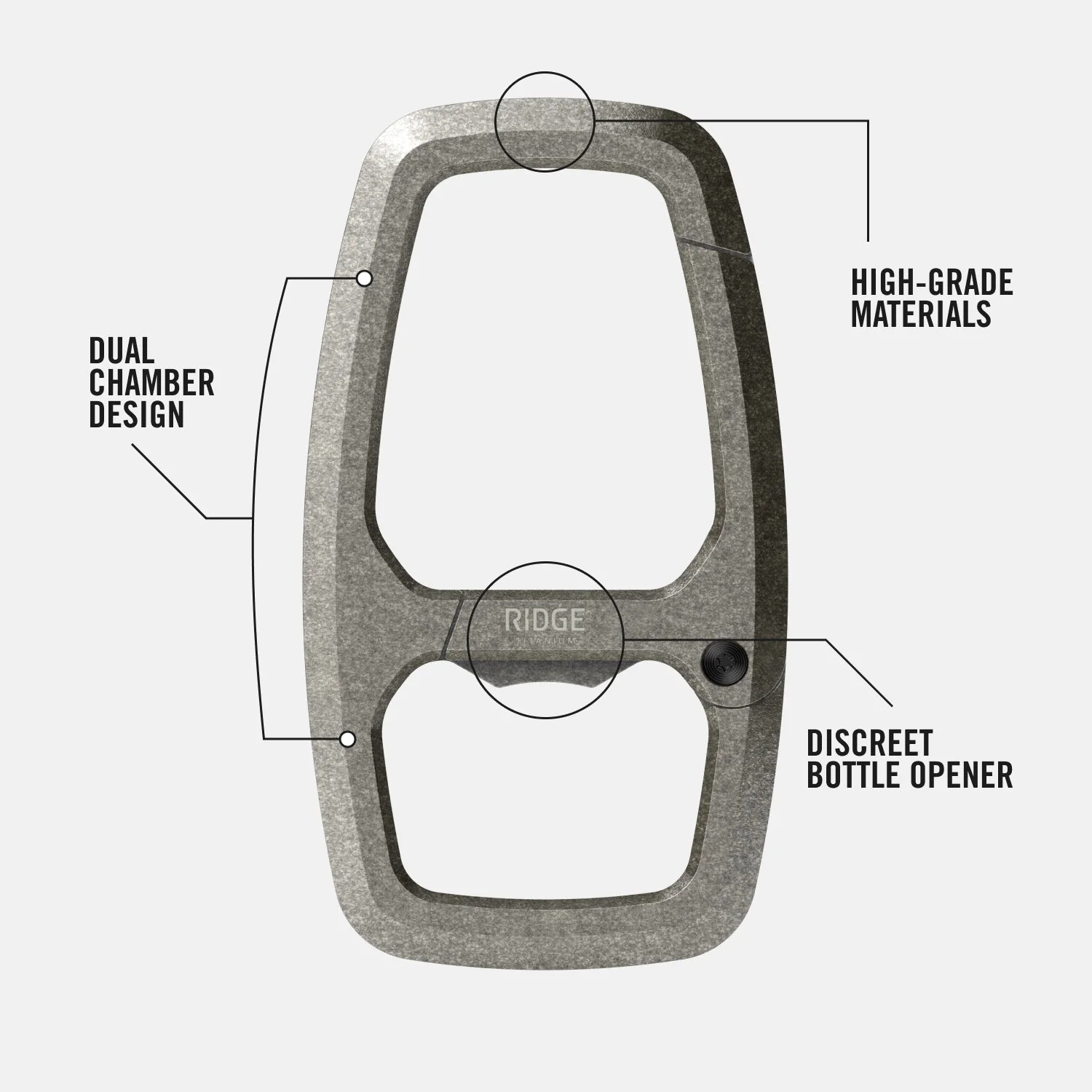 Dual Chamber Carabiner - Stonewashed Titanium - Image 3