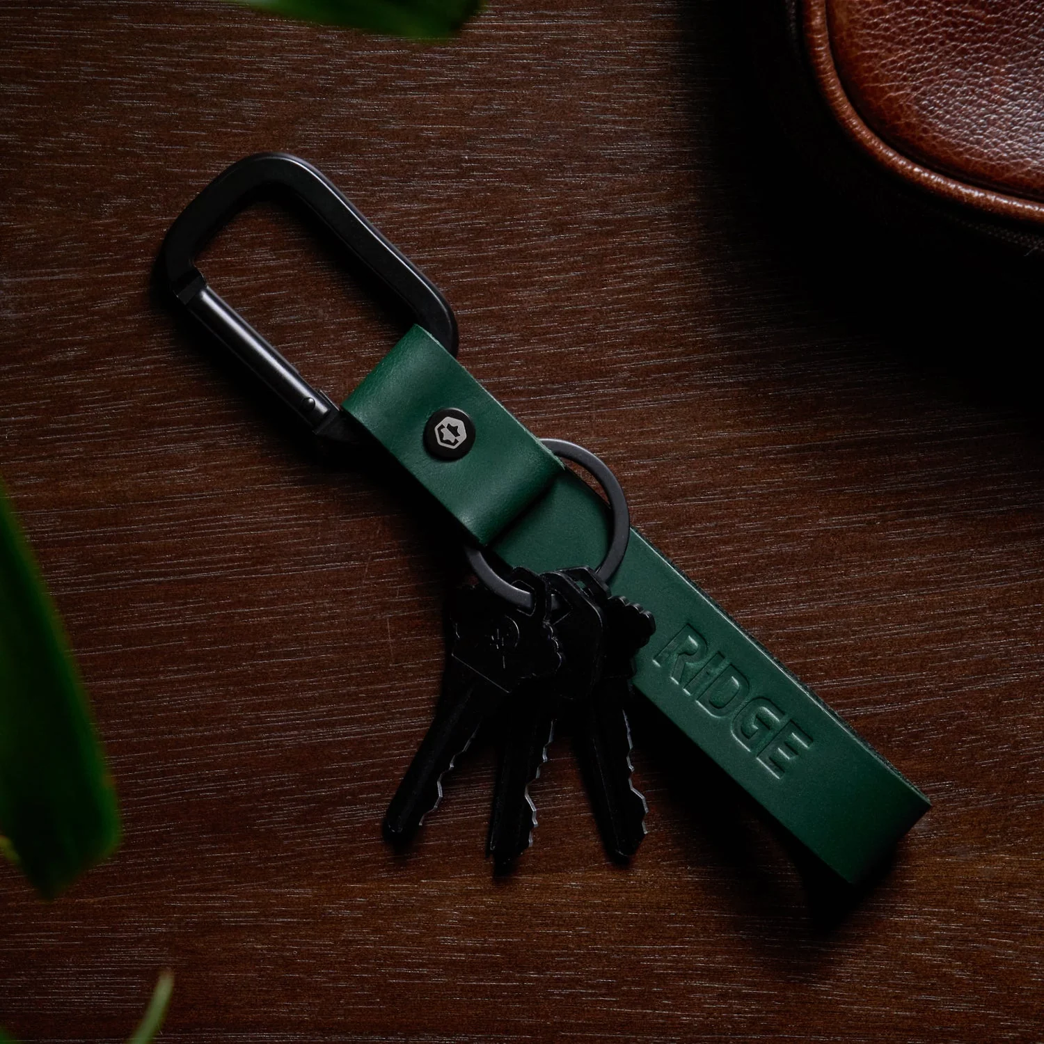 Ridge Keychain - Hunter Green Leather - Image 5