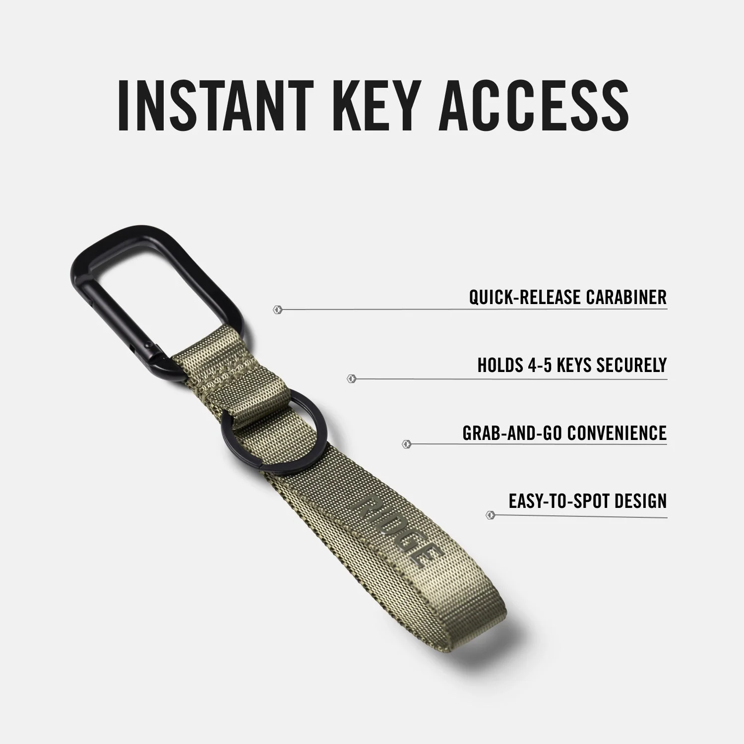Ridge Keychain - Matte Olive - Image 7