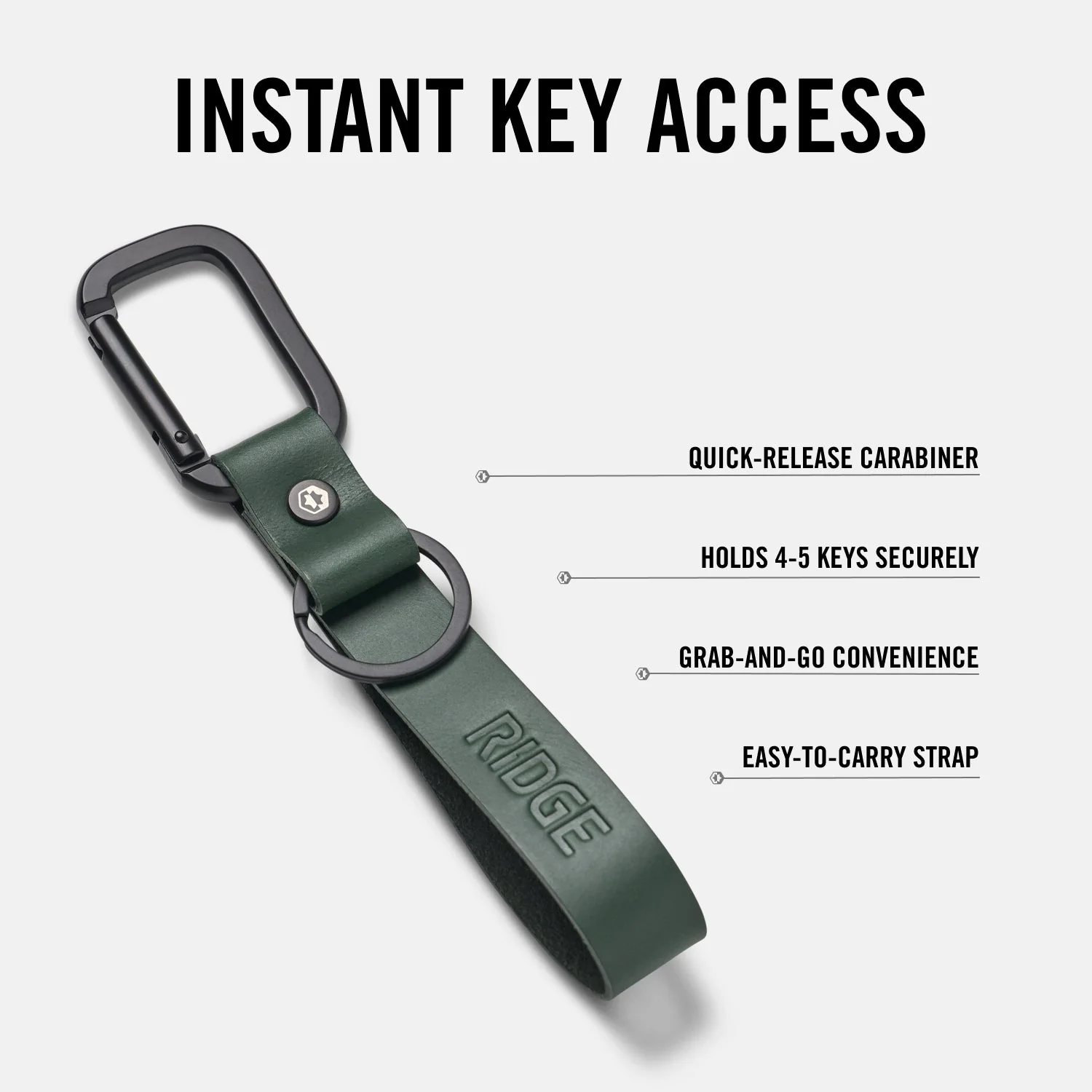 Ridge Keychain - Midnight Black Leather - Image 5