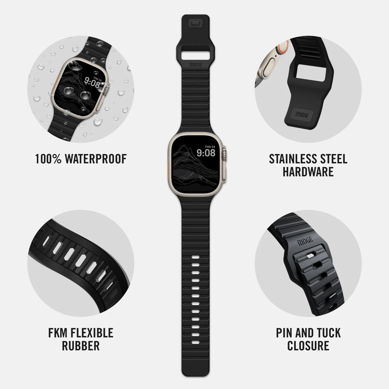Everyday Watch Straps - Matte Black - Ultra/46mm - Image 5