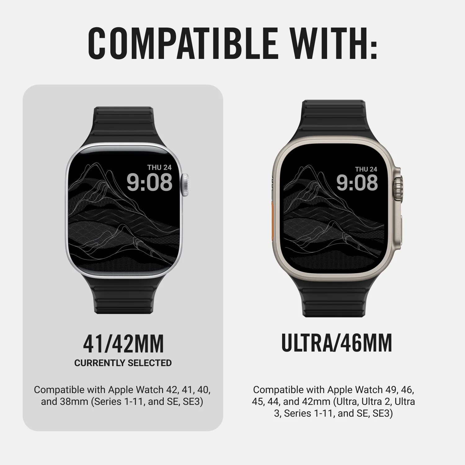 Everyday Watch Straps - Matte Black - 41/42mm - Image 10