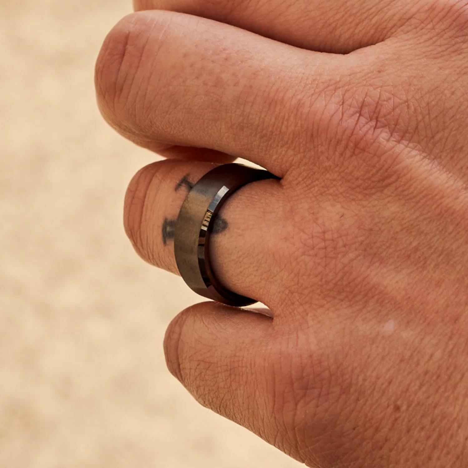 8mm Beveled Ring Set - Gunmetal - Image 3