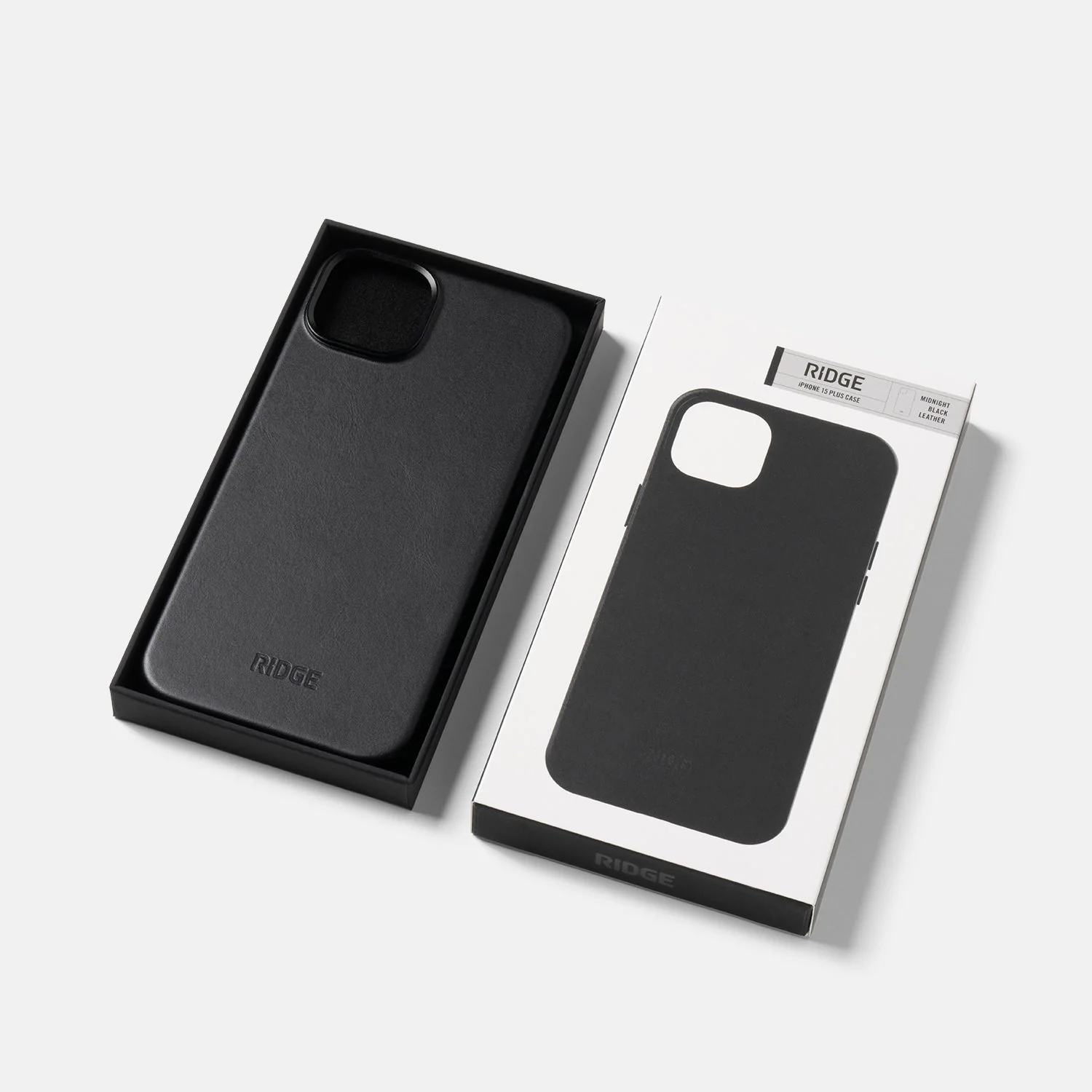 Ridge Phone Case - Midnight Black Leather - iPhone 15 Plus - Image 3