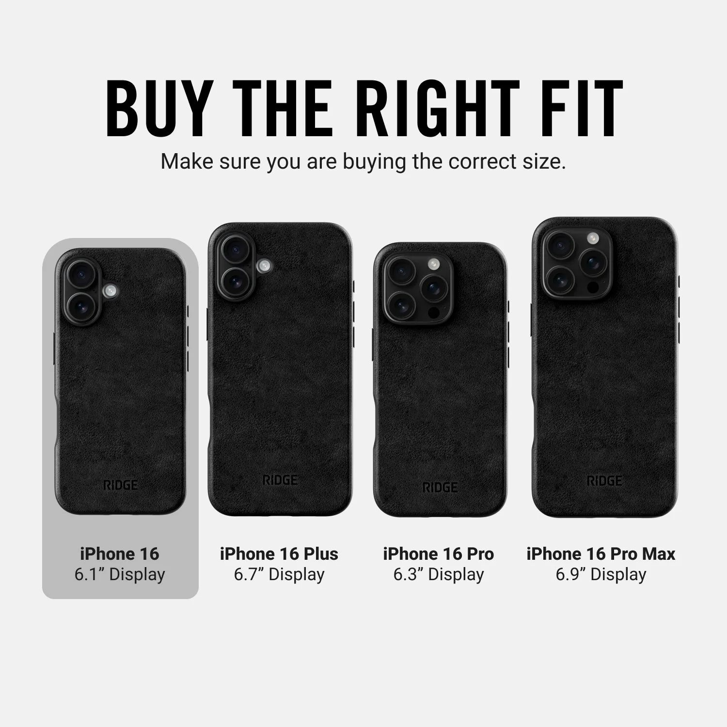 Ridge Phone Case - Midnight Black Leather - iPhone 16 - Image 9