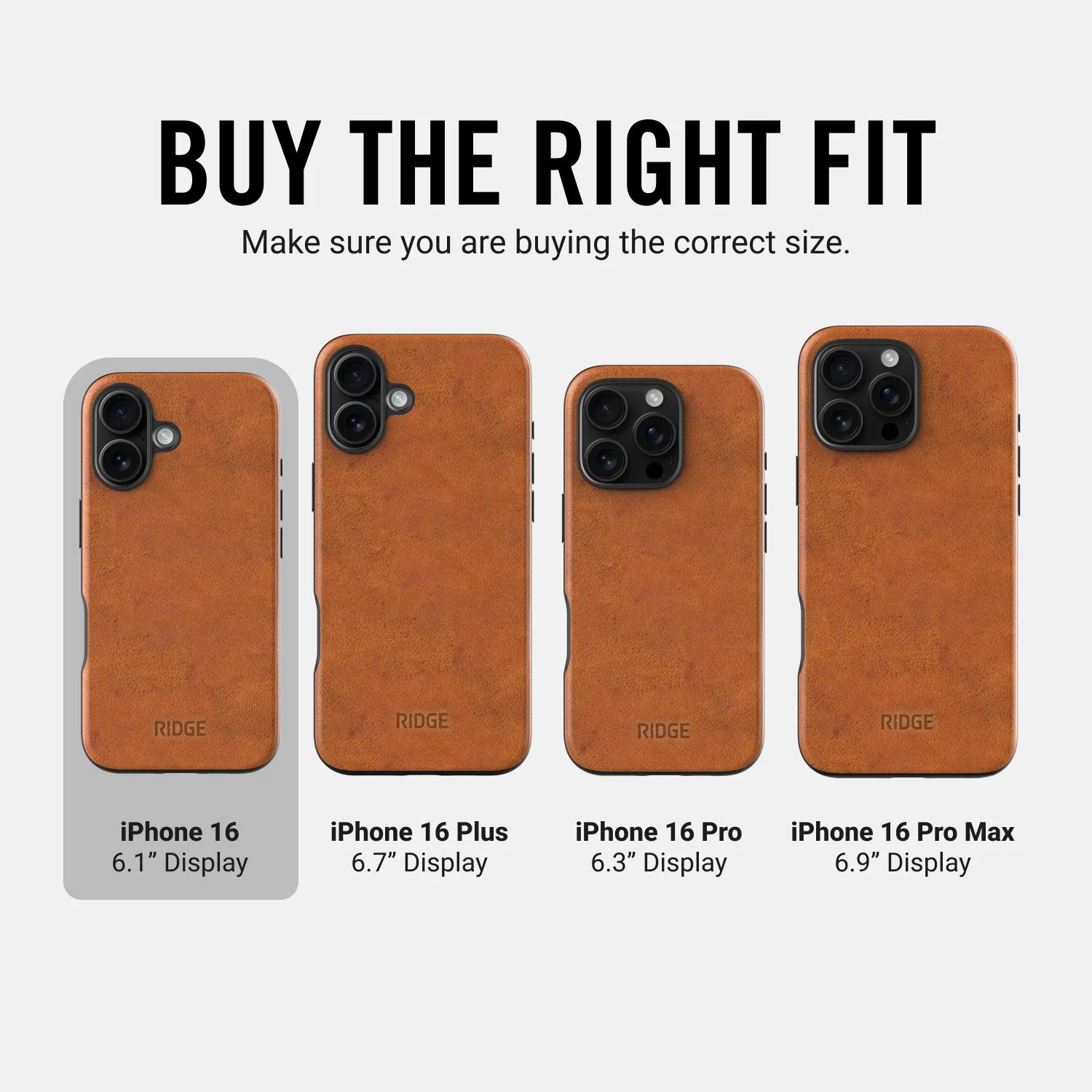 Ridge Phone Case - Tobacco Brown Leather - iPhone 16 - Image 9