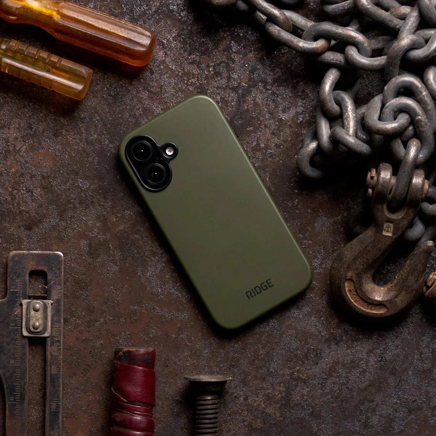 Ridge Phone Case - Matte Olive - iPhone 16 Plus - Image 5