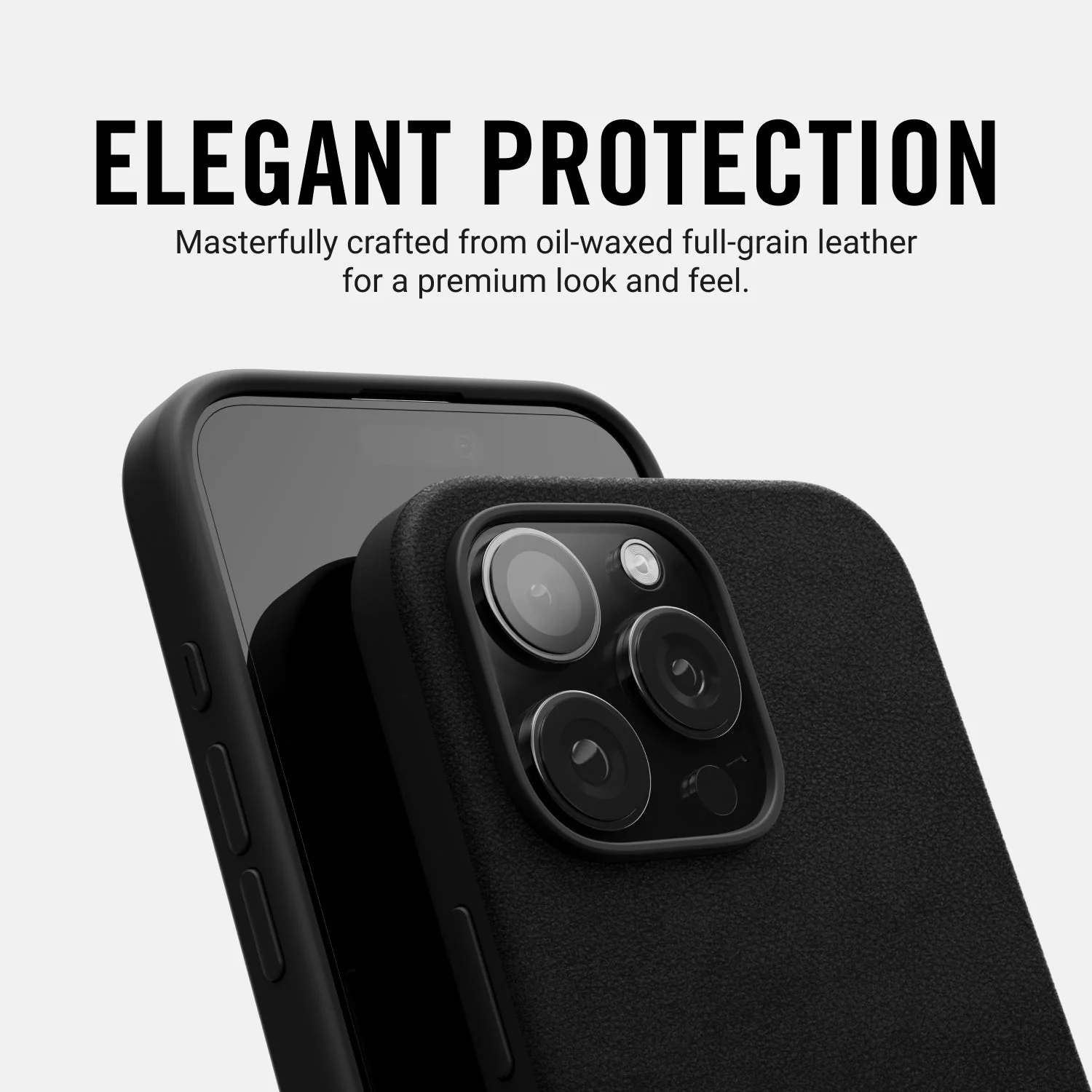 Ridge Phone Case - Midnight Black Leather - iPhone 16 Plus - Image 8