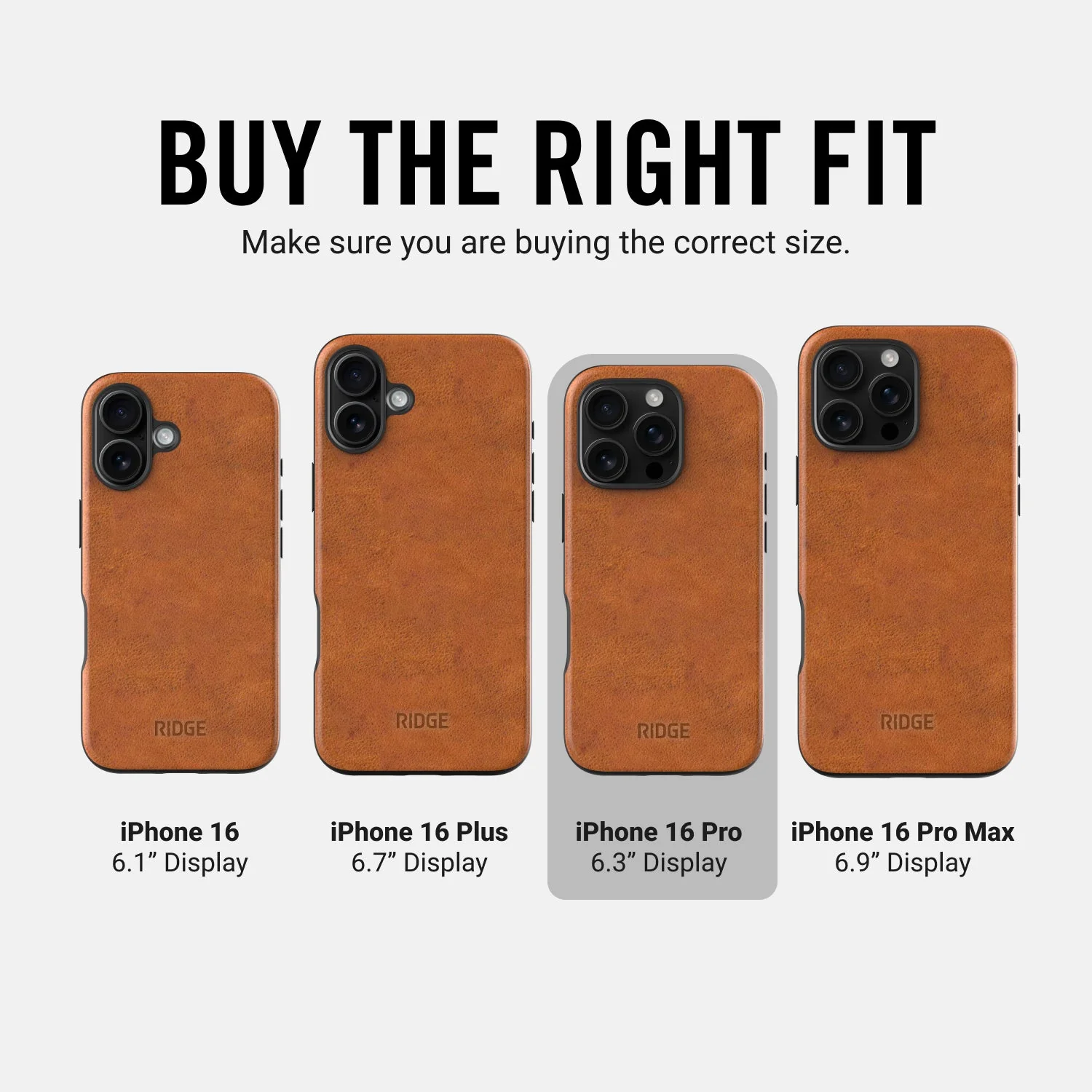 Ridge Phone Case - Tobacco Brown Leather - iPhone 16 Pro - Image 9