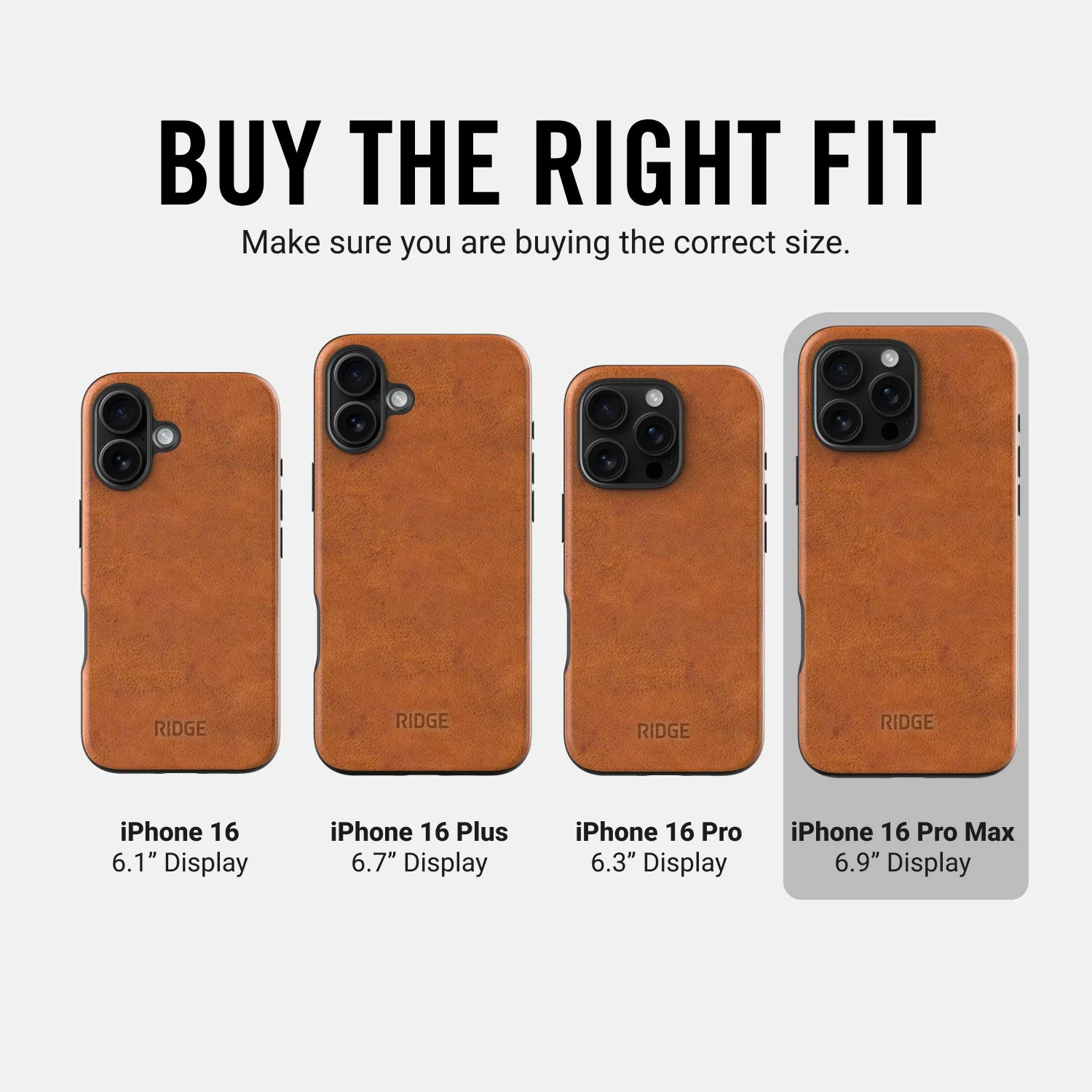 Ridge Phone Case - Tobacco Brown Leather - iPhone 16 Pro Max - Image 9