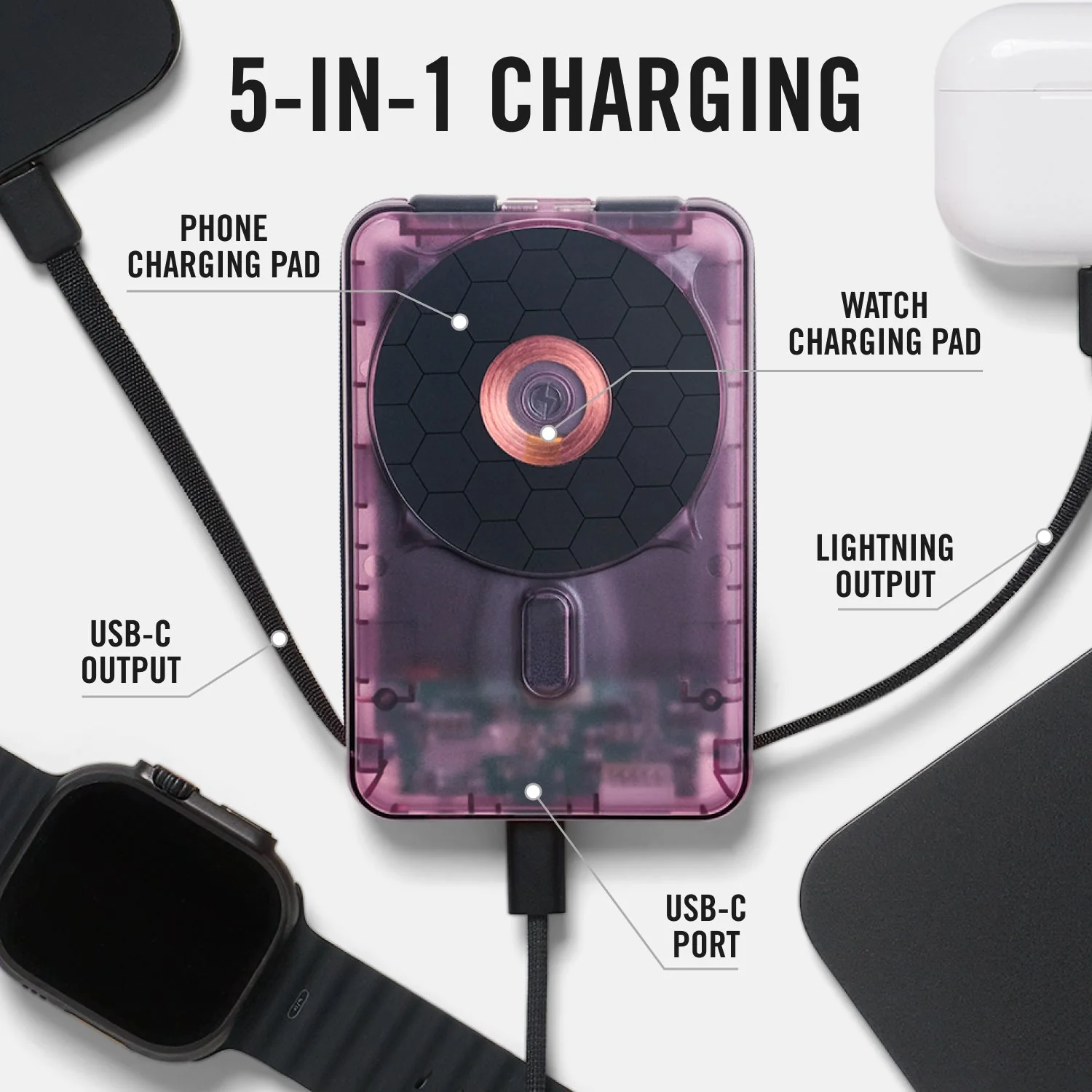 Ridge Power Bank - 10k mAh - Atomic Purple - Image 9