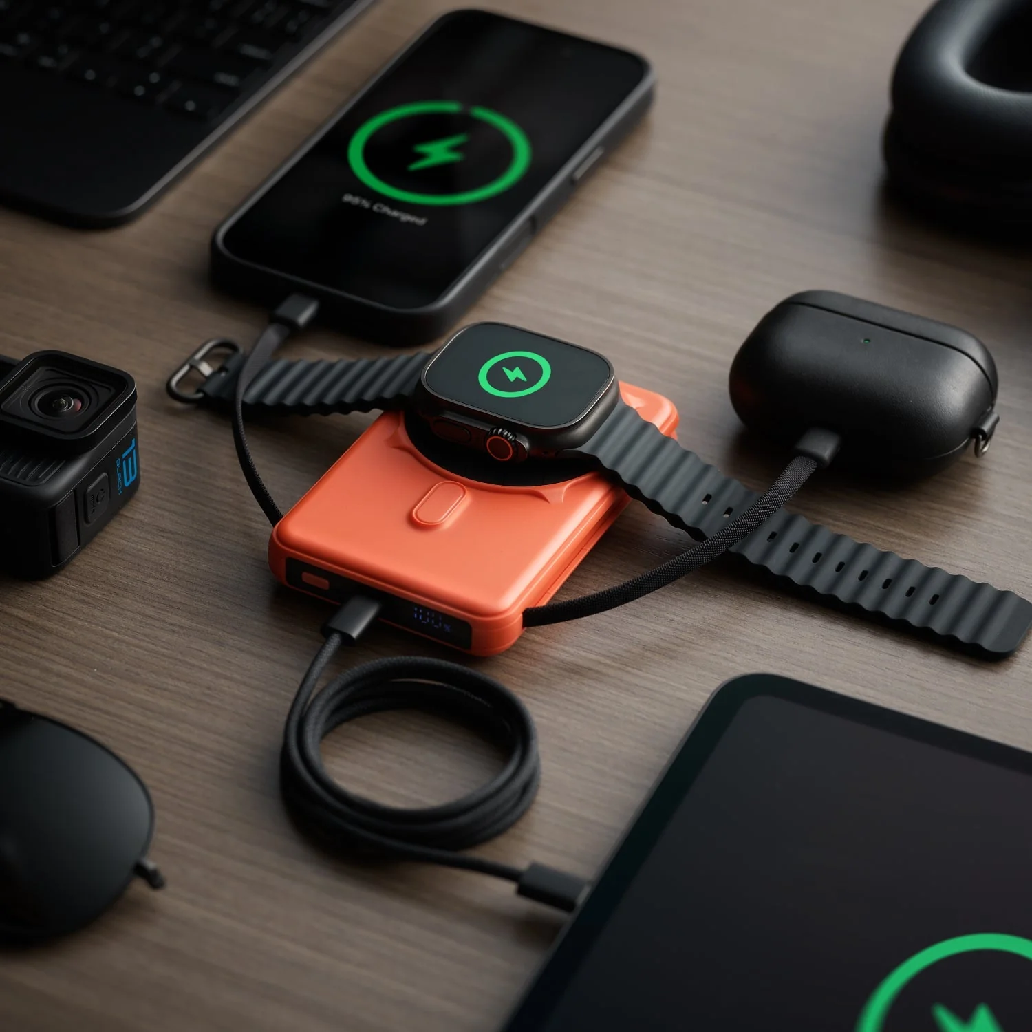 Ridge Power Bank - 10k mAh - Basecamp Orange - Image 5