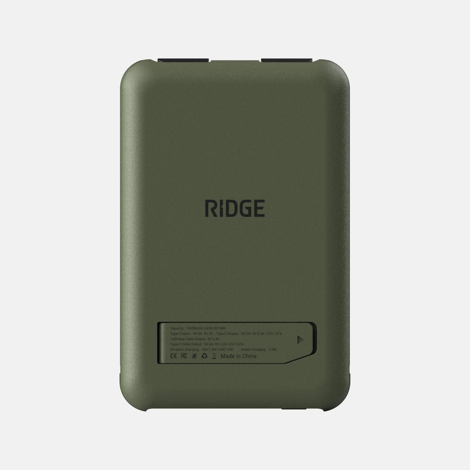 Ridge Power Bank - 10k mAh - Matte Olive - Image 3