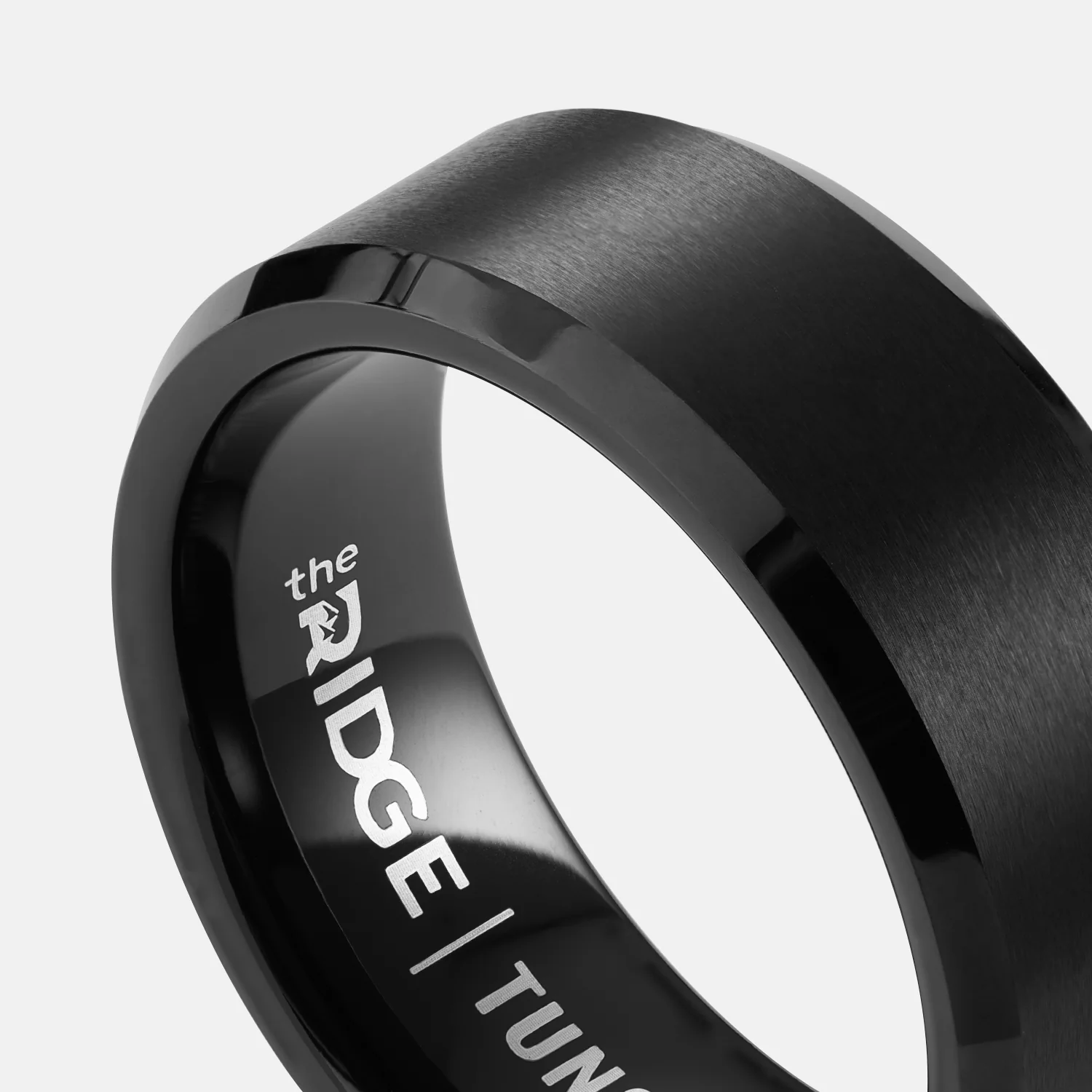 8mm Beveled Ring Set - Royal Black - Image 4
