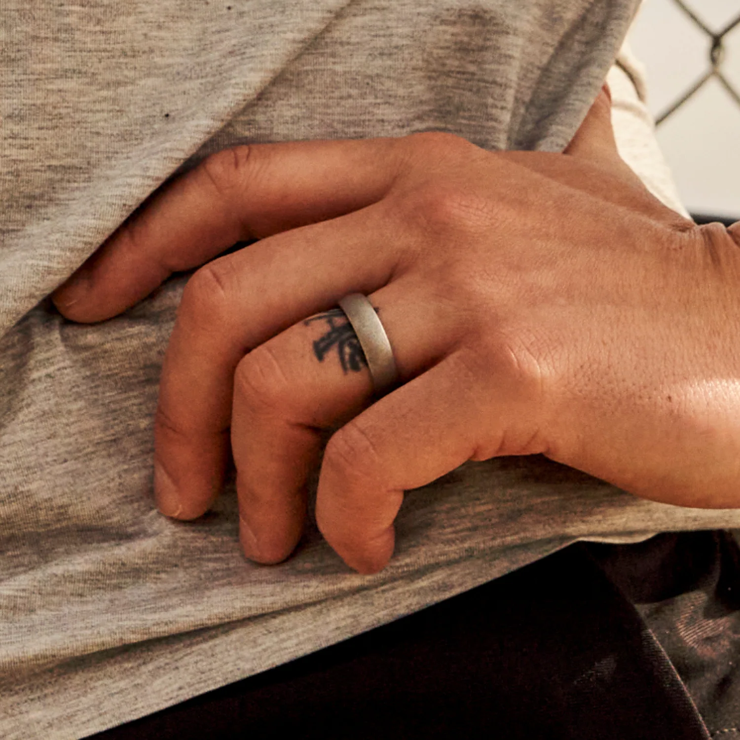6mm Rounded Ring Set - Stonewashed Titanium - Image 3