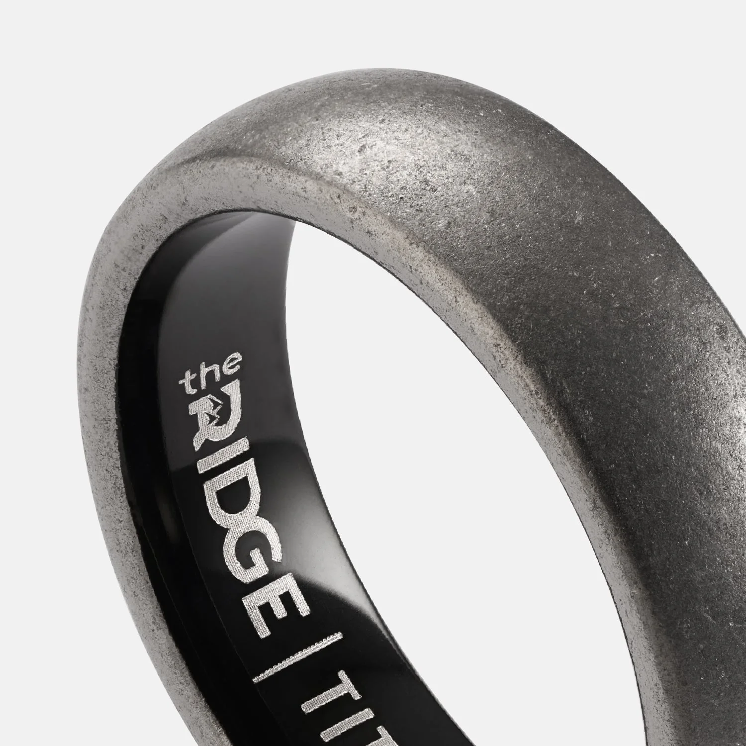 6mm Rounded Ring Set - Stonewashed Titanium - Image 4