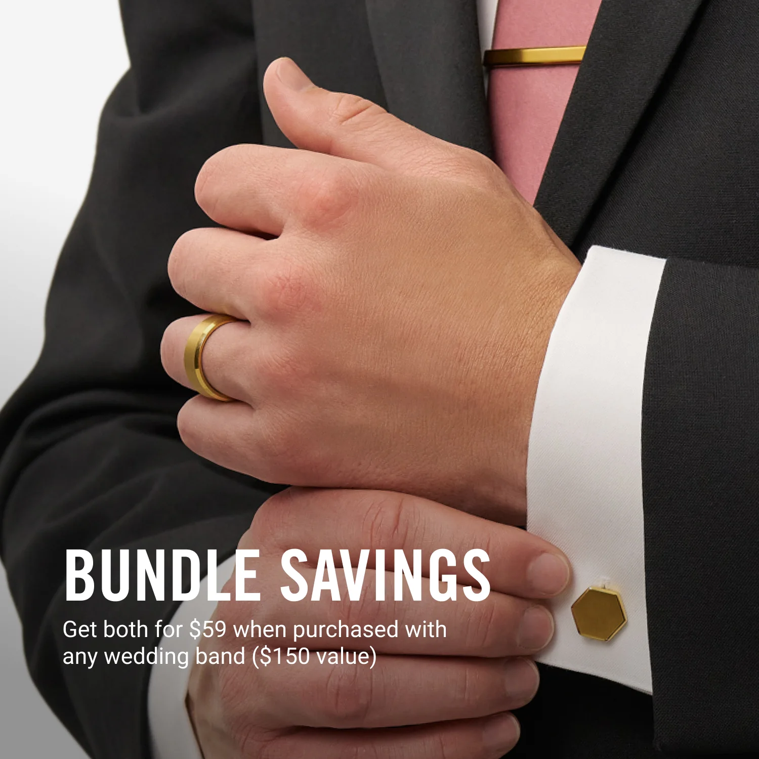 Tie Bar & Cufflinks Kit - 24K Gold - Image 12