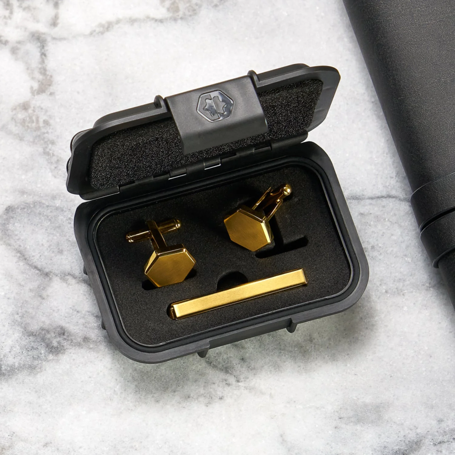 Tie Bar & Cufflinks Kit - 24K Gold - Image 5