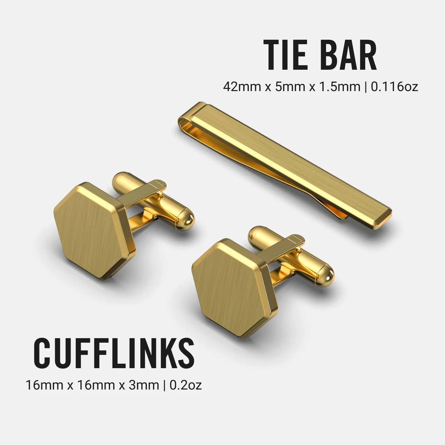 Tie Bar & Cufflinks Kit - 24K Gold - Image 8