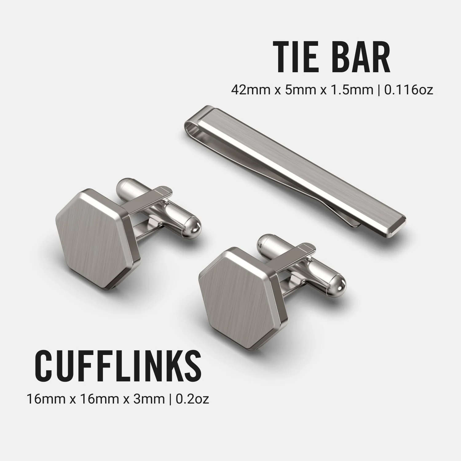 Tie Bar & Cufflinks Kit - Platinum - Image 8