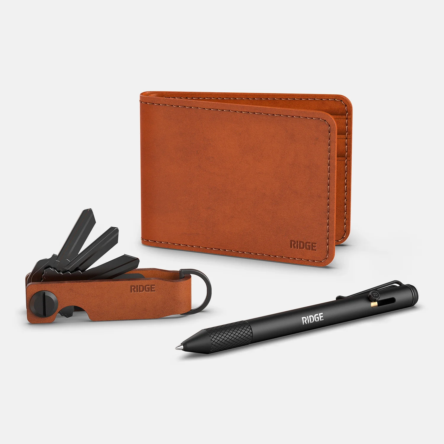 Daily Writer Kit - Billfold - Tobacco Brown Leather - Image 2